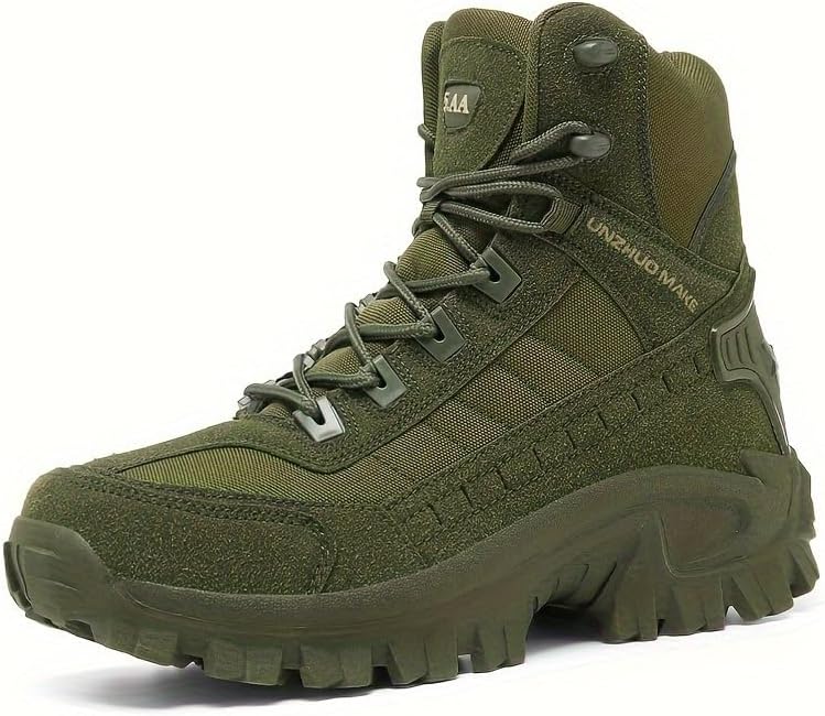 High-Top Hiking Boots for Adventures Men's High-Top Hiking Boots - Durable, Non-Slip, Lace-Up for Outdoor Adventures & Sports