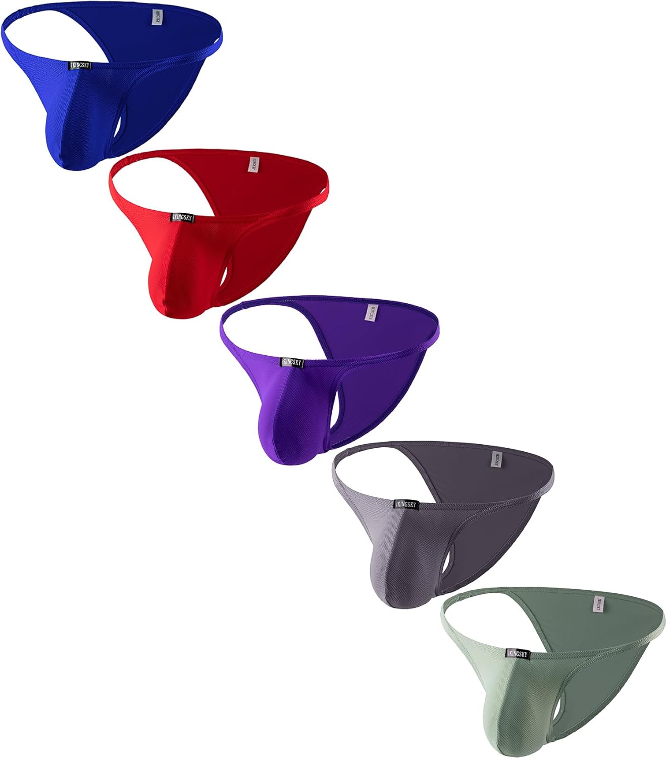 iKingsky Men's Soft Cheeky Briefs Sexy Pouch Bikini Underwear Stretch Bluge Mens Under Panties