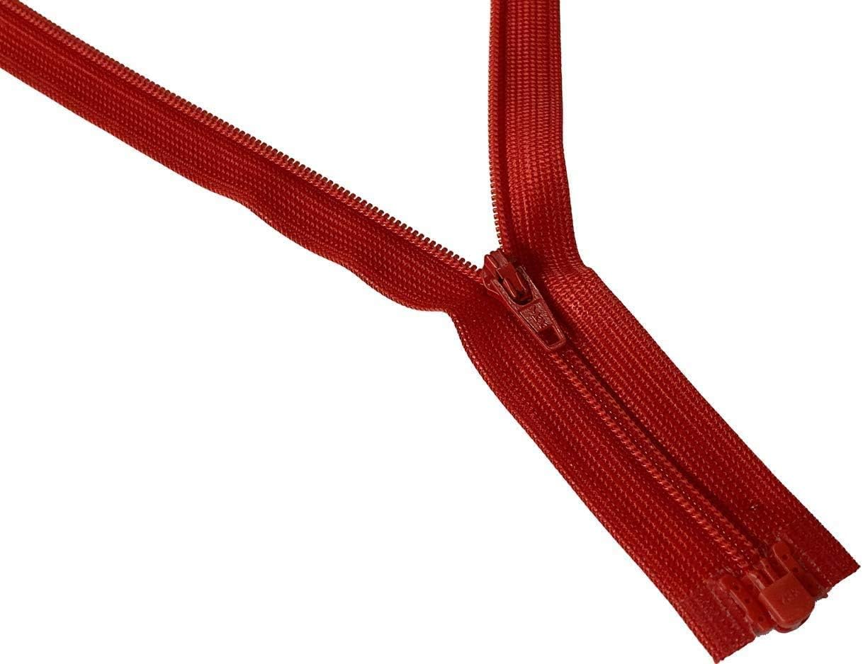 10" Beulon Hot Red Lacy Tape #3 Separating Zipper - Color: Hot Red #519 - for Bridal Wear & Craft Projects - Made in The United States