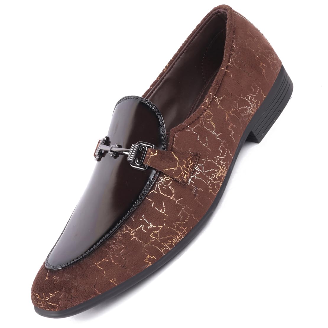 FAUSTO FST FOSMF-2085 BROWN-44 Mens Brown Party Formal Velvet Horsebit Buckle Slip On Loafer Shoes (10 UK) (B0CJJVKGYY) Amazon Price History, Amazon Price Tracker