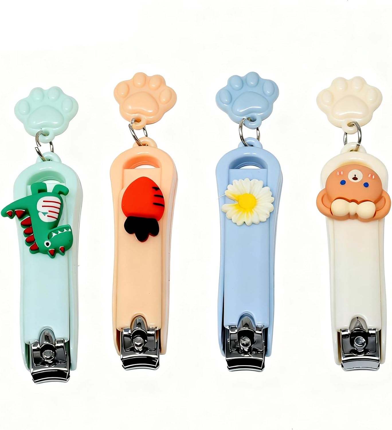 yueton 4 PCS Cute Claw Nail Clippers Sturdy Clipper Cutters Party Bag Gift Fillers Favors Prizes for Girls Boys