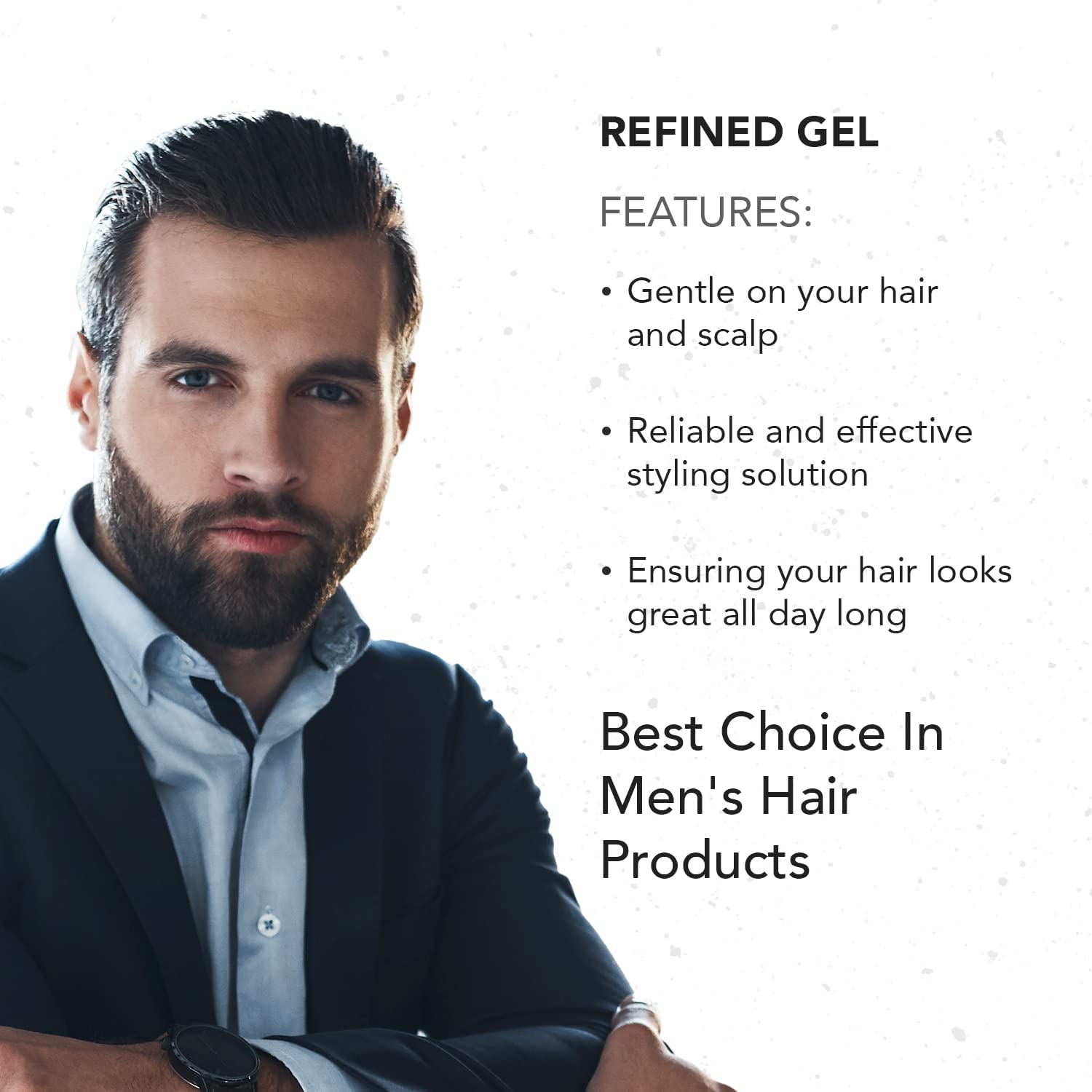 Gentlemen Republic Refined Hair Gel for Men 16oz - Professional Formula for 24 Hr Shine and Strong Hold, Humidity Resistant Styling Gel for hair, 100% Alcohol-Free and Never Flakes, Made in USA - 2pk