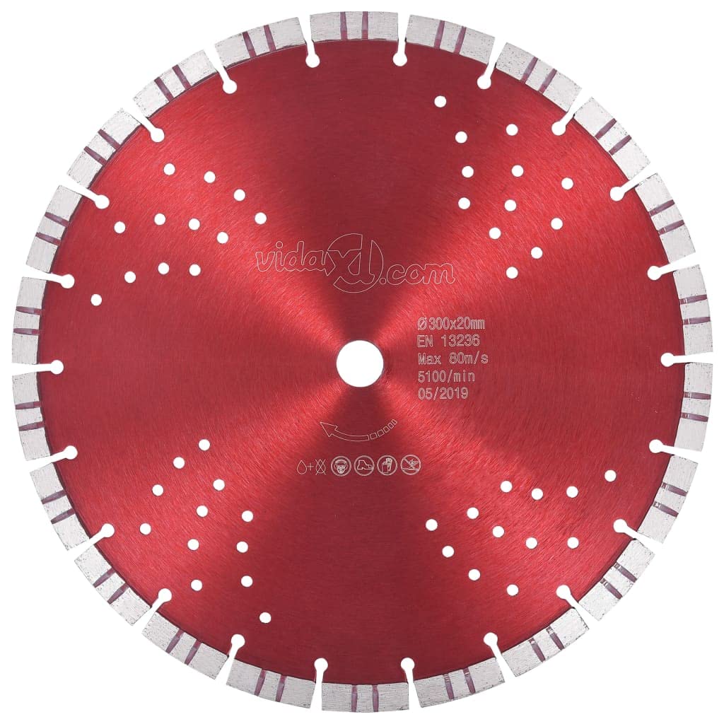Disco de corte de diamante de 300 mm para amoladora angular y sierras de mesa, hoja de sierra de diamante para hormigón, granito, ladrillo, corte húmedo y seco