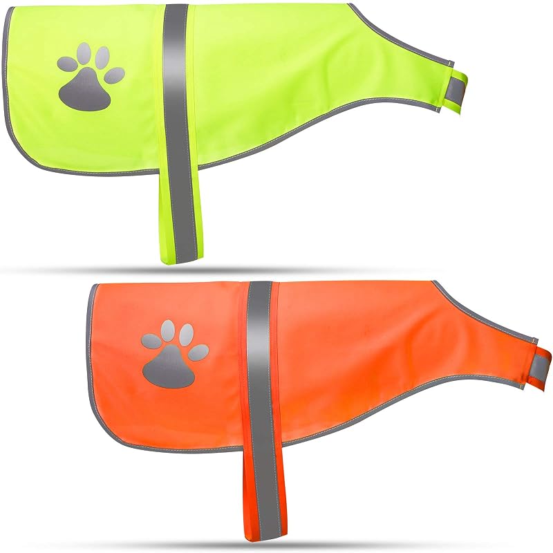 Peitoral refletivo para cães em tecido Oxford ajustável Geyoga XL, Orange e Yellow, pacote com 2