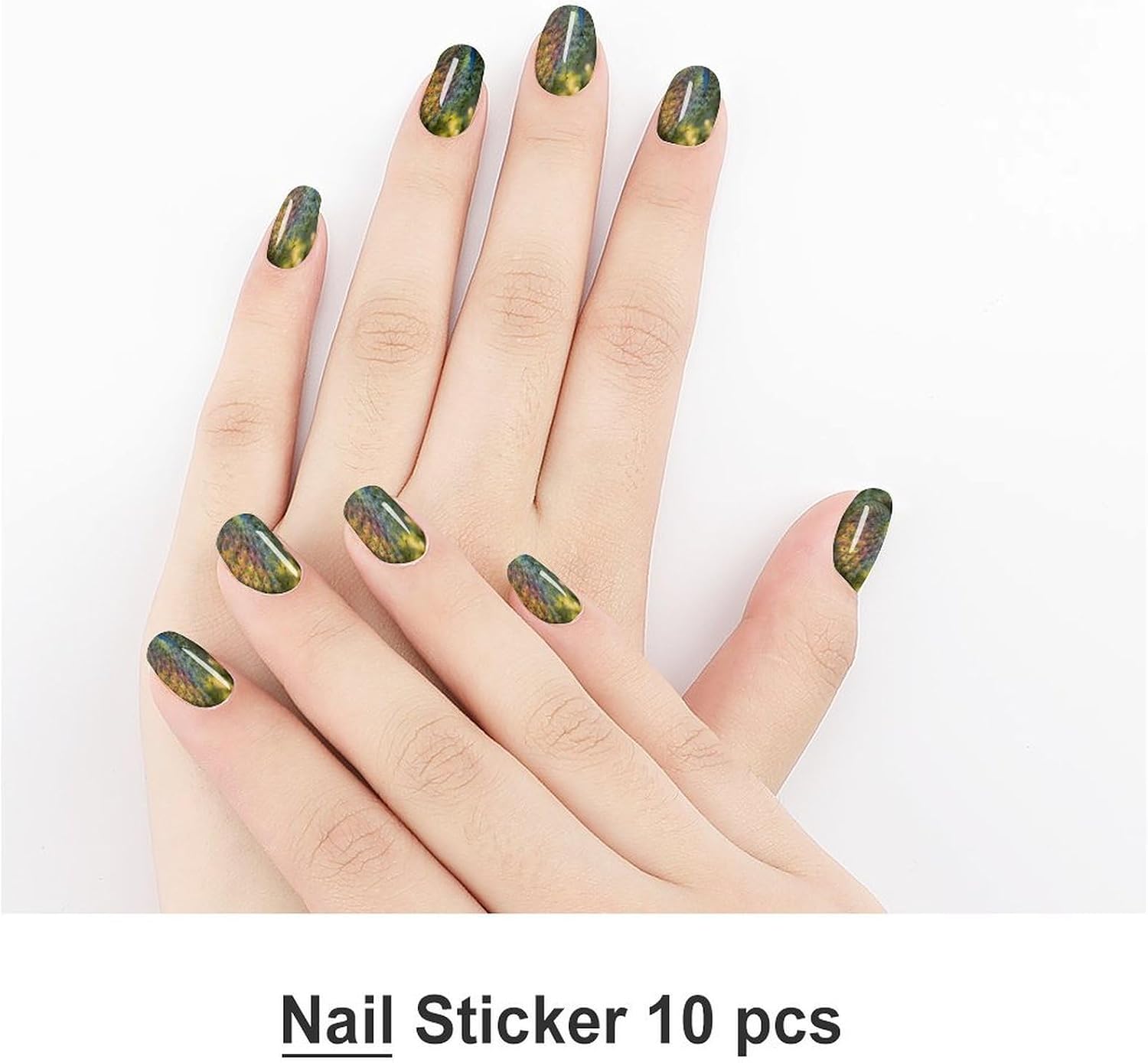 Beautiful PeacockSummer Nail Stickers Nail Strips | Nail Art Stickers of 10 sets with decorate fingernails,toenails,artificial nails Full Cover Easy On-Off Non-Damaging