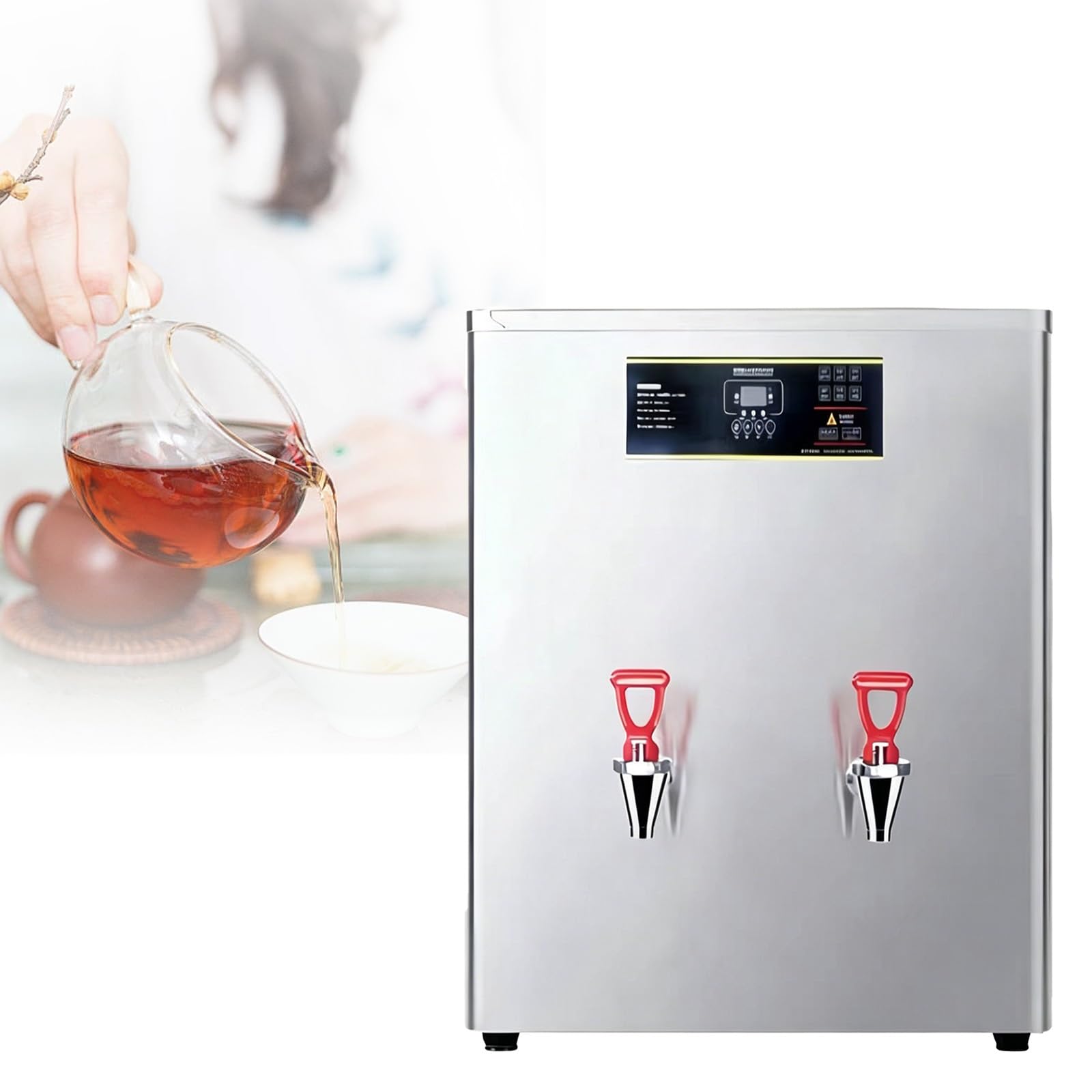 Dispensador de agua comercial con capacidad de 35 litros, salida continua de 85 l/h, control digital inteligente, recarga automática, protección de seguridad múltiple para oficinas y fábricas
