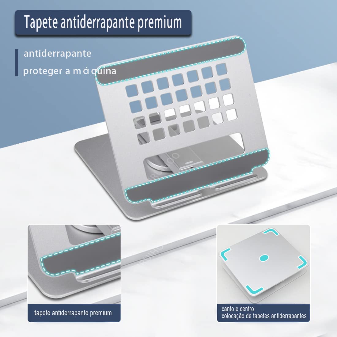 Iruihoo Supporto per tablet per scrivania Supporto a doppia asta in alluminio Supporto per tablet regolabile multi-angolo Accessori per ufficio domestico Compatibile con iPad Pro 13 12.9 11, iPad Air