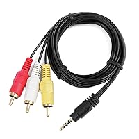 Vista 4 de MaxLLTo Cable de video mini AV de 4 din macho a 3 RCA AV macho, de 5 pies de largo, cable de video AV A/V de repuesto para videocámara Canon, Vixia