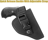 Vista 4 de Funda táctica para cinturón con clip de cinturón para revólveres, funda de cintura por fuera de la funda de cintura, se adapta a .22 .38.357 J Frame