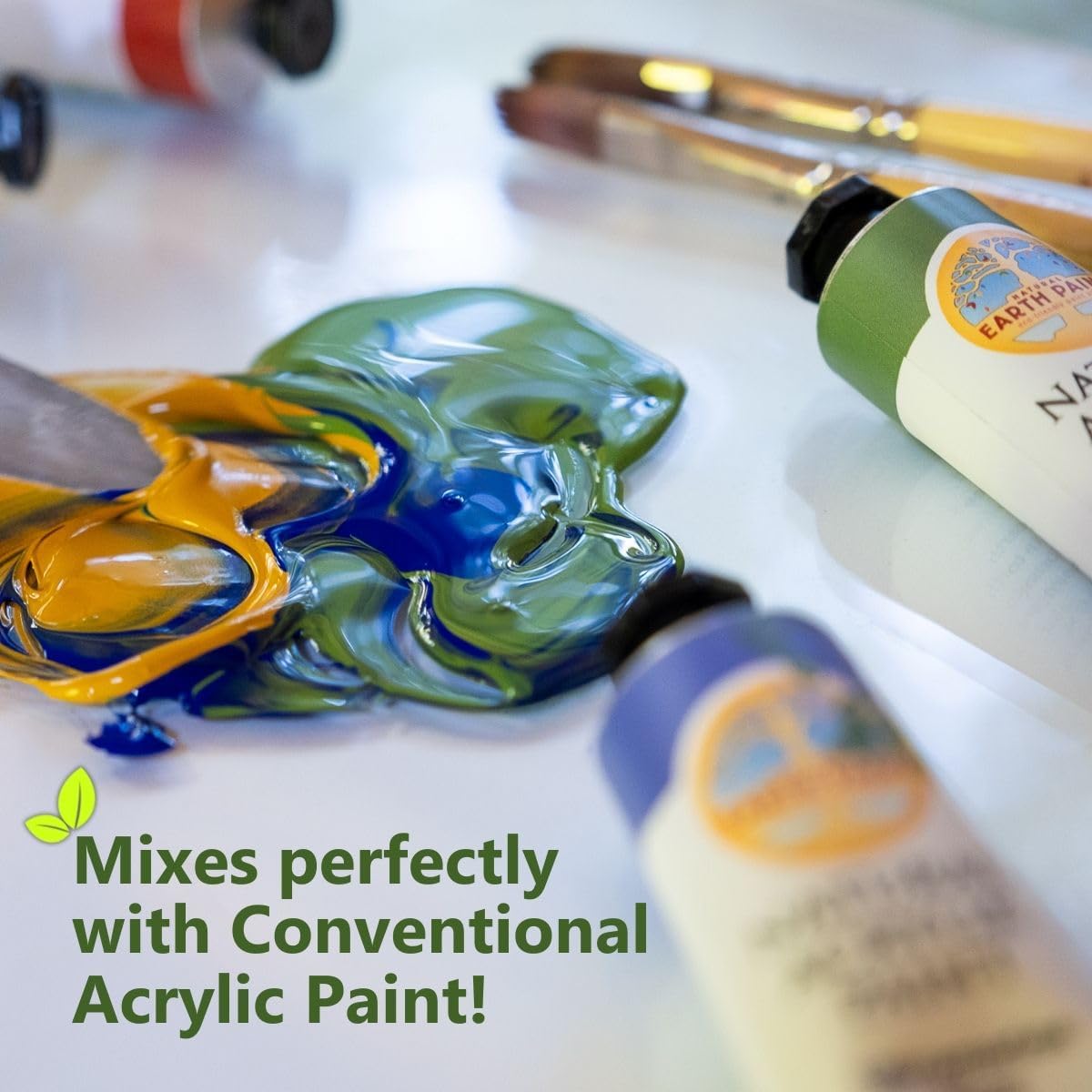 Complete Natural Acrylik Paint Set | 20 Colors | 2oz | Plant & Water Based | Non Toxic | Professional |