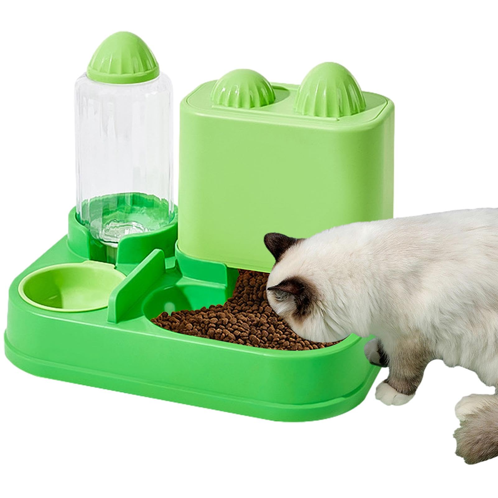 Ciotole per gatti – 2 in 1 per /cactus cane gatto ciotole abbeveratoio automatico | fontana per animali domestici con ciotola per cibo per cani cuccioli e gattini | Set di ciotole per acqua e cibo per animali domestici d