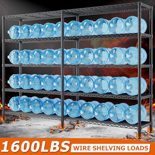 Reibii698wstorageshelves1600lbswireshelvingunit5tiermetalshelvingforstoragerackshelvesadjustableheavydutygarageshelfpantryshelveskitchenshelving698wx158dx724hblack  Urban Country Home Decor Reibii 698 w storage shelves 1600lbs wire shelving unit 5 tier metal shelving for storage rack shelves adjustable heavy duty garage shelf pantry shelves kitchen shelving 698wx158dx724hblack  urban country home decor