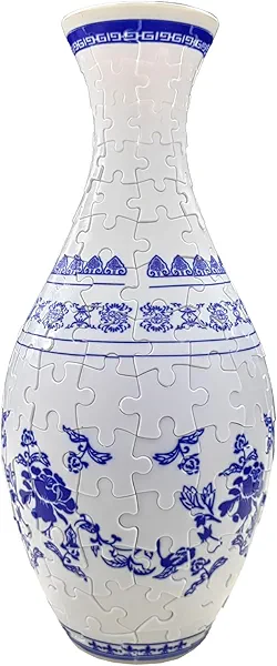 HHSME 3D Puzzle Vase Unique Flower Vase for Adults Made by 160 Curved Plastic Puzzle Pieces, Piece Relax Puzzles for Adults, DIY Jigsaw Creative Gift for Parents & Housewarming