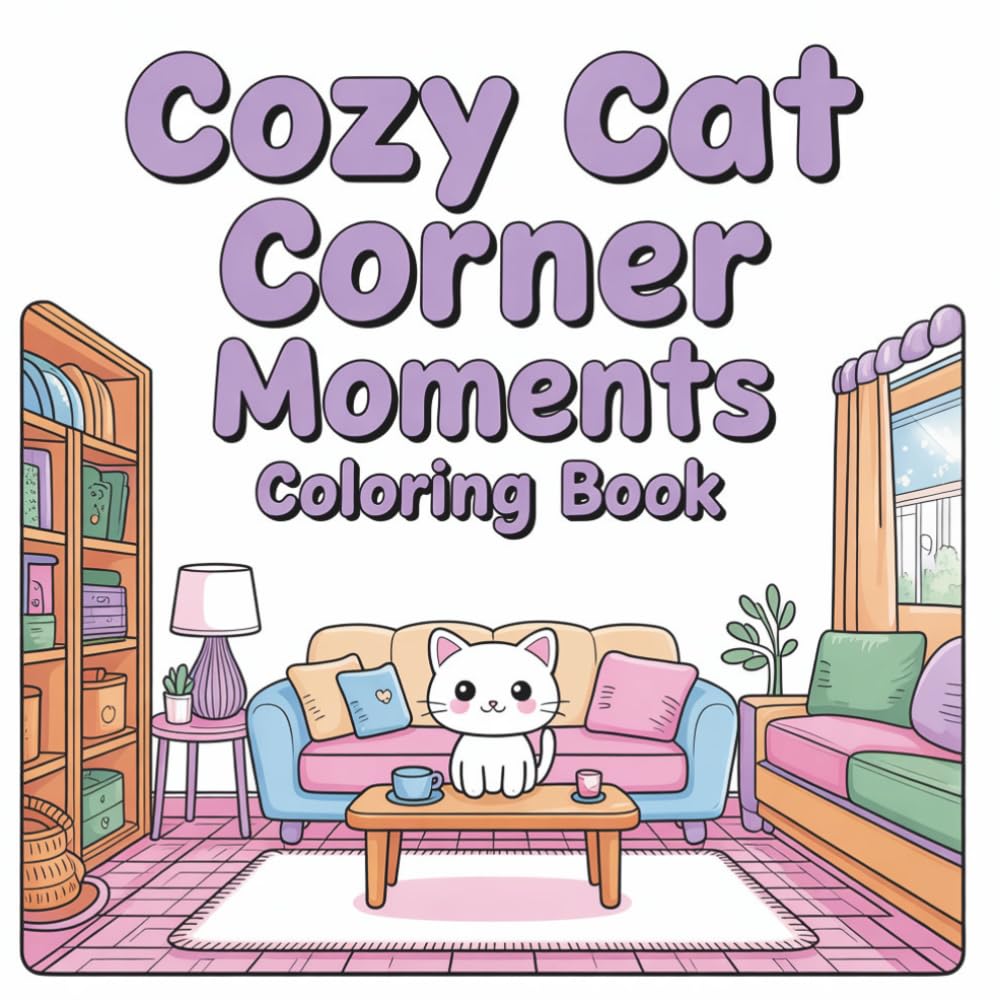 Cozy Cat Corner Moments Coloring Book: Bold and Easy Playful Coloring Pages Featuring Cute Cats in Cozy Spaces, Reading Nooks and Hygge Corners | ... (Comfort Corner Retreat Coloring Series)