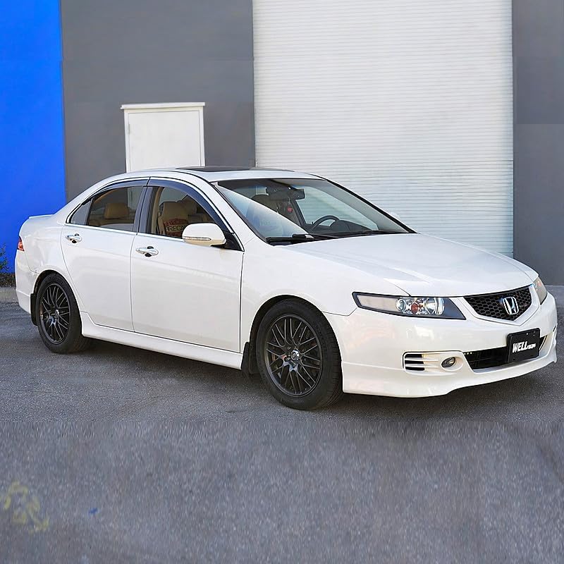 Wellvisors Side Window Visor Wind Deflectors Rain Guards Compatible with Acura TSX Sedan 2004-2008 with Chrome Trim