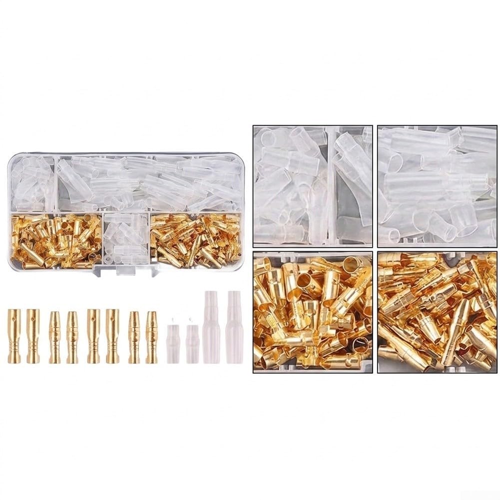 200pcs Conectores Macho Hembra 3.5mm para latón Aislados 200pcs