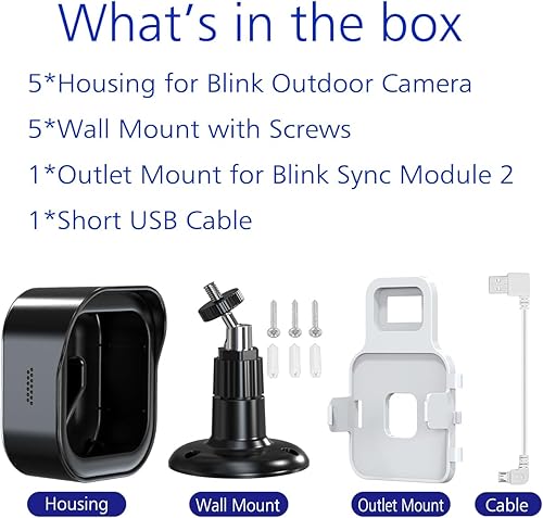 Miniatura 9 de Soporte de pared Blink Outdoor para 4 cámaras, carcasa protectora resistente a la intemperie y montaje ajustable de 360 con soporte Blink Sync