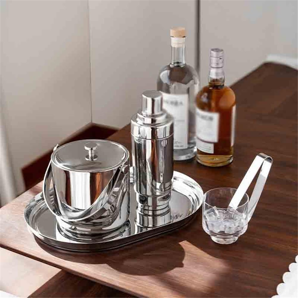 Wine Cooler Ice Cube Bucket Light Luxury Tray Home Commercial Stainless Steel Storage Ornament Drinks Bucket