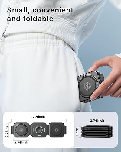 Miniatura 4 de Cargador plegable magnético 3 en 1 para Apple, estación de carga 3 en 1 para viajes