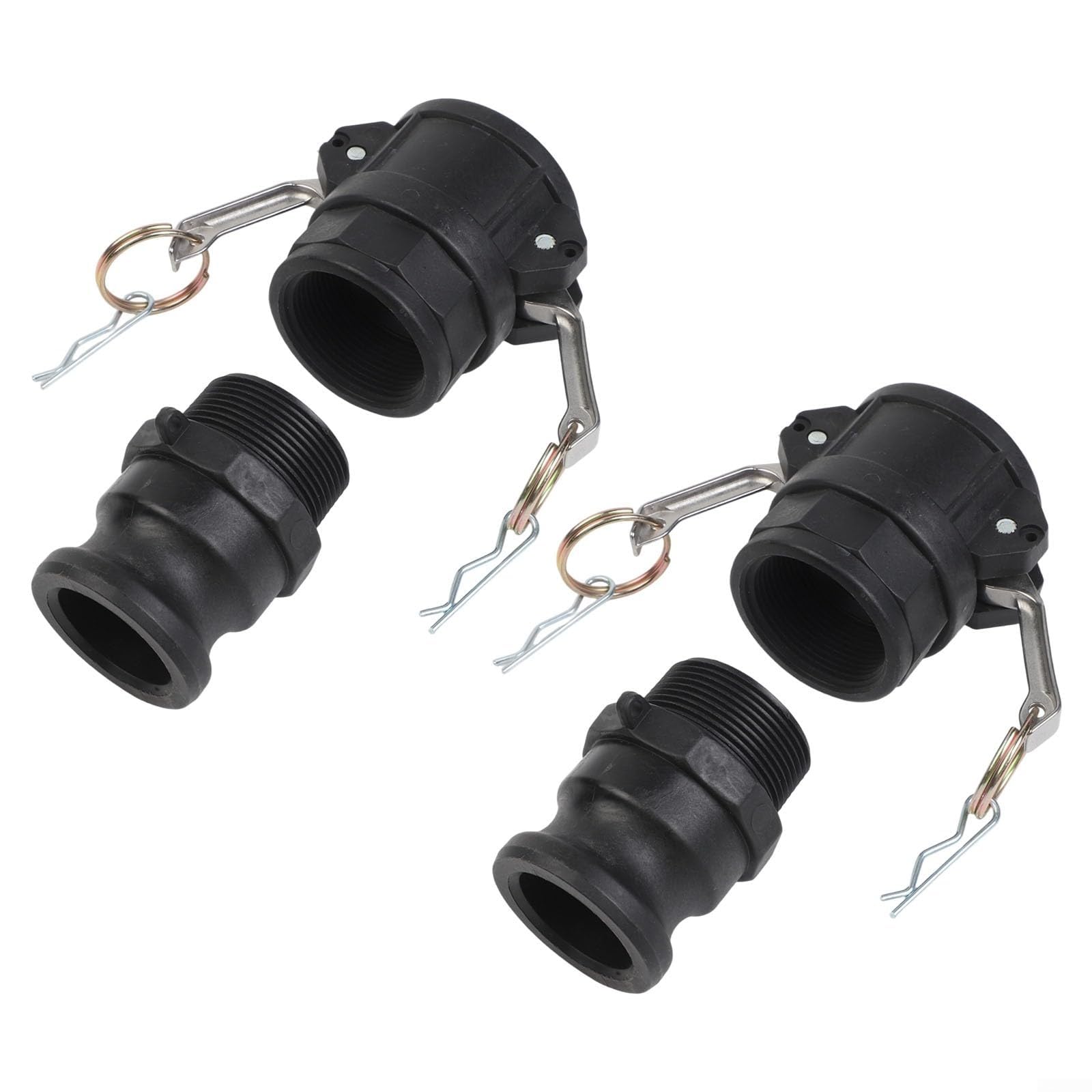Kit de montaje Camlock de polipropileno que incluye acoplamientos tipo D y tipo F para montaje de manguera estándar en fabricación (1.5 pulgadas)