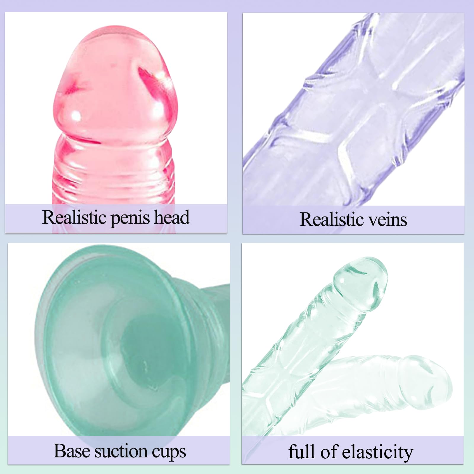 BDSMYEE Ensemble de 3 Plug Anal pour Débutant, Gode avec Ventouse Sextoys Masturbation Mains Libres pour Hommes et Femmes