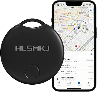 Bluetooth Tracker-1 Pack, Item Location Tracker, Works with Apple Find My iOS Only, Help You Track Your Keys, Wallet, Luggage, Backpack, Replaceable Battery, Super Lightweight