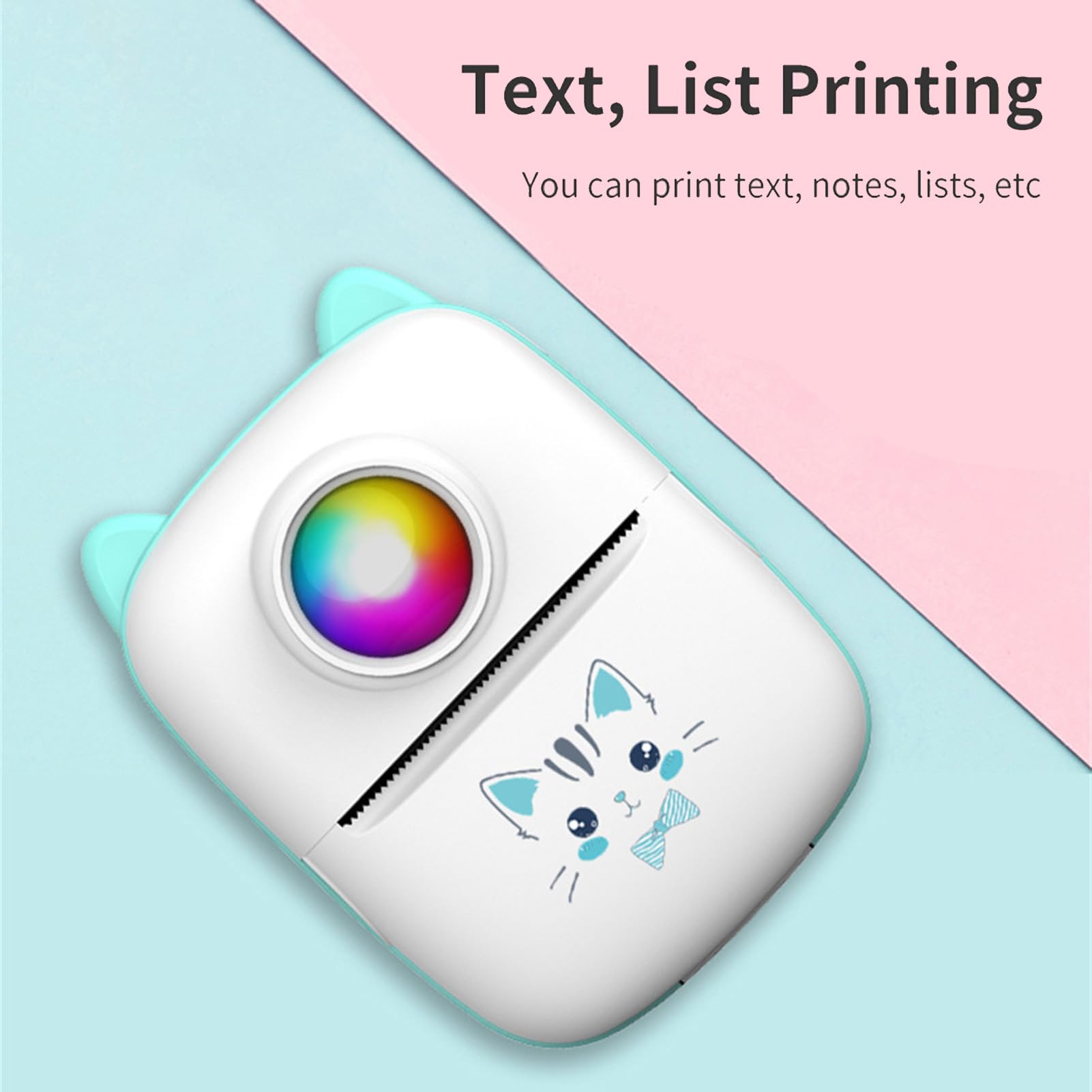 Mini Thermal Printer, Pocket Smartphone Label Maker Machine with 1 Roll Paper, APP Control Bluetooth Wireless Smart Printer for Photo Picture Office Receipt Label