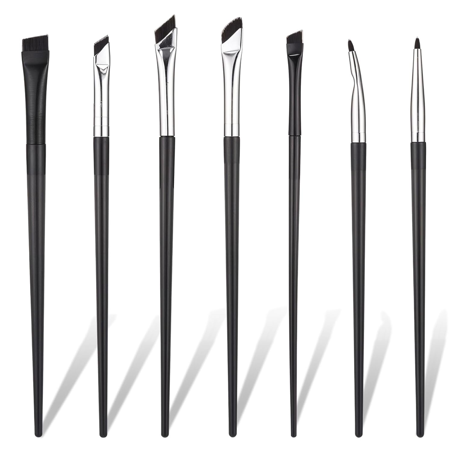 BOHUIZ 7-Piece Eyeliner Brushes Set - Ultra Thin Angled Eyebrow & Precision Flat Liner Brushes for Flawless Eye Makeup