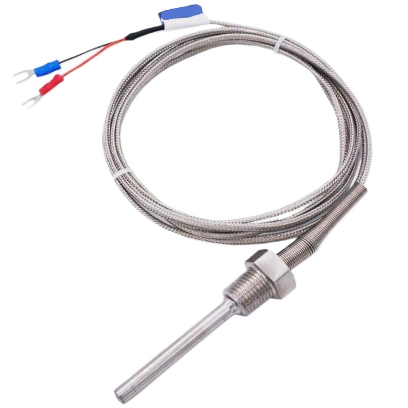 Sensor de temperatura de 800 °C, rosca M6~27M/NPT 1/8~3/4, sonda de acero inoxidable tipo K/PT100, controlador de temperatura de tubo termopar