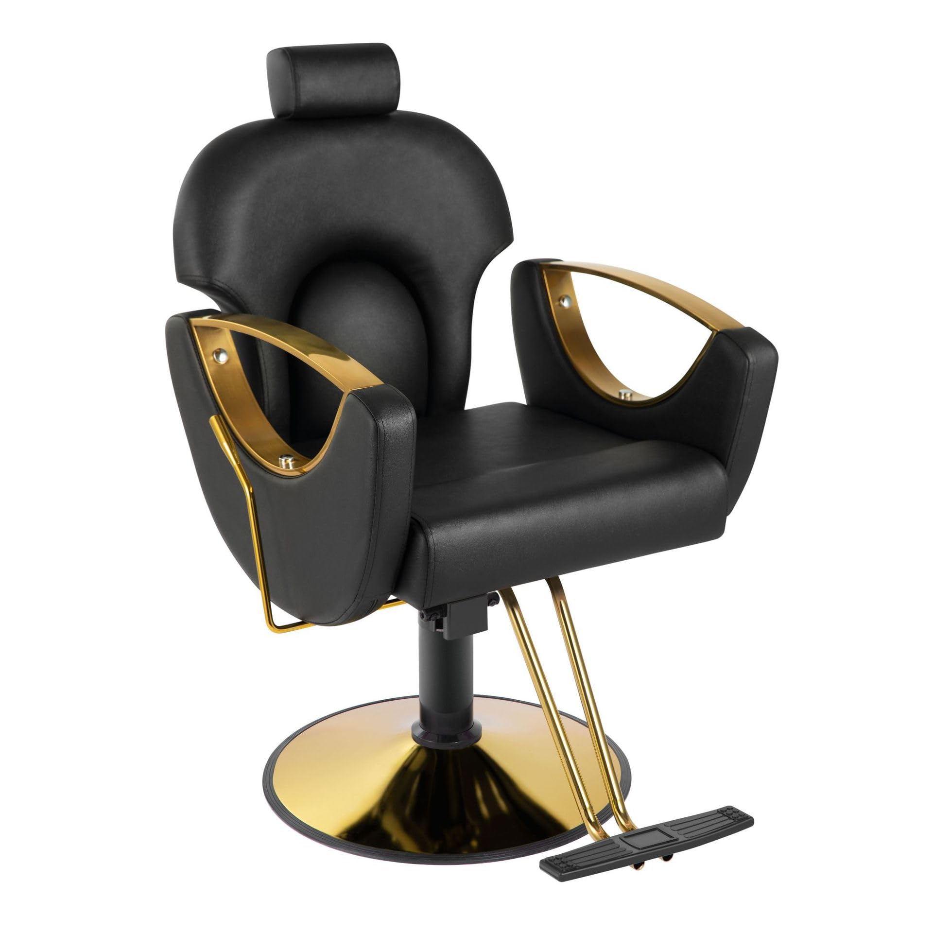 Fauteuil de Coiffure hydraulique pour coiffeurs, pivotant à 360° et réglable en Hauteur, mobilier pour Salon de Coiffure et Tatouage, Noir