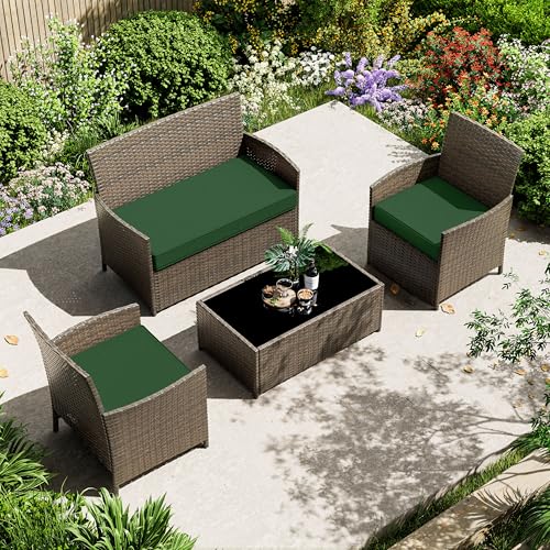 3 Pack Outdoor Patio Furniture Cushion Replacement Covers, Waterproof Loveseat Cushion Covers - 36×18×2,18×18×2, for 4-Seater Wicker Rattan Patio Conversation Set Loveseat Couch Furniture, Cover Only by Kimunuk - Image 6
