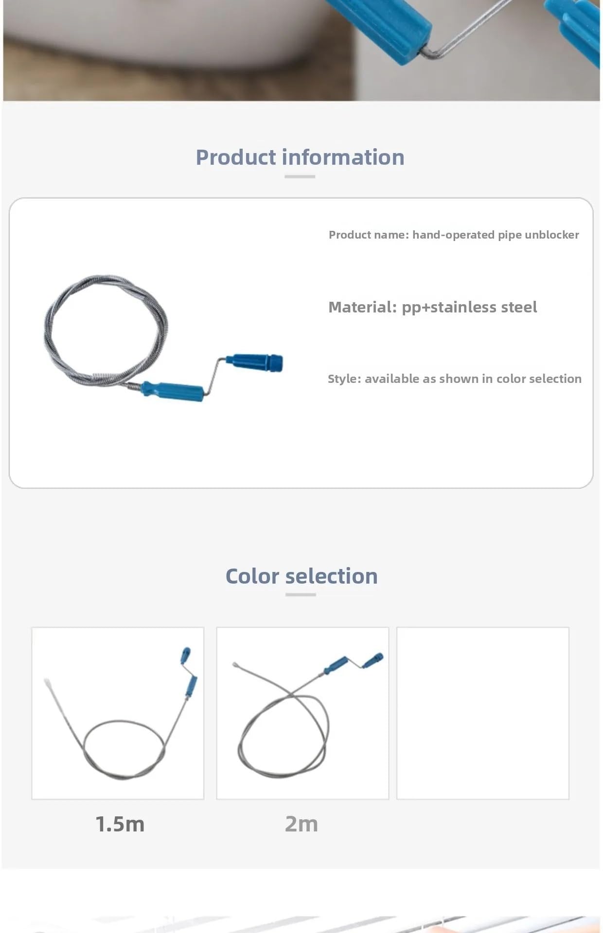 Cepillo para desagües Tubería de desatascador alcantarillado multifuncional, fontanería barrena dragado fregadero resorte Metal Flexible Para la limpieza(Green 2M)