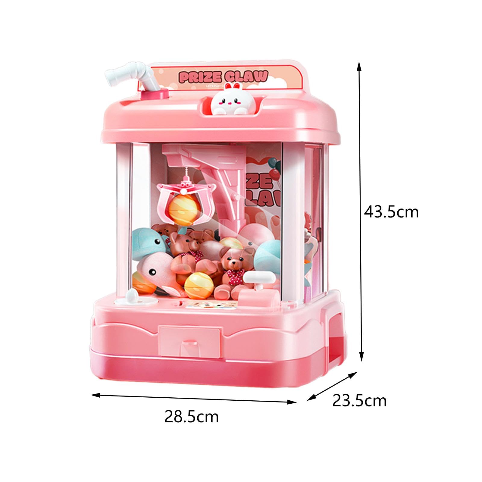Baoblaze Macchina per Artigli Giocattolo da Tavolo Distributore di Distributore Automatico di Giocattoli Gioco di Artigli Giocattolo 60S Conto alla, Rosa