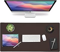 Vista 12 de Protección de escritorio de cuero Vine Creations, alfombrilla de escritorio para oficina antideslizante de 32" x 17" (negro)