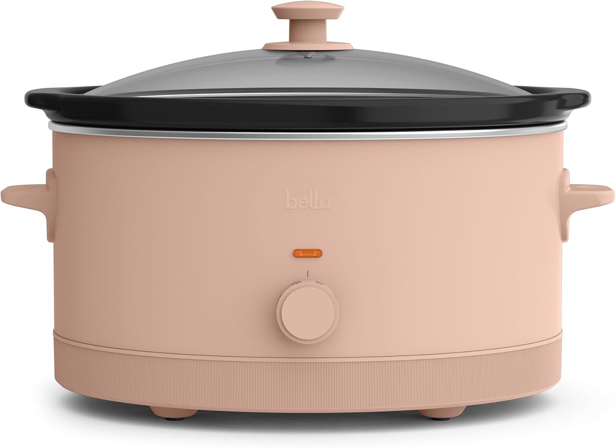 bella 6qt Manual Non-Toxic Slow Cooker with Cord Storage, Blossom