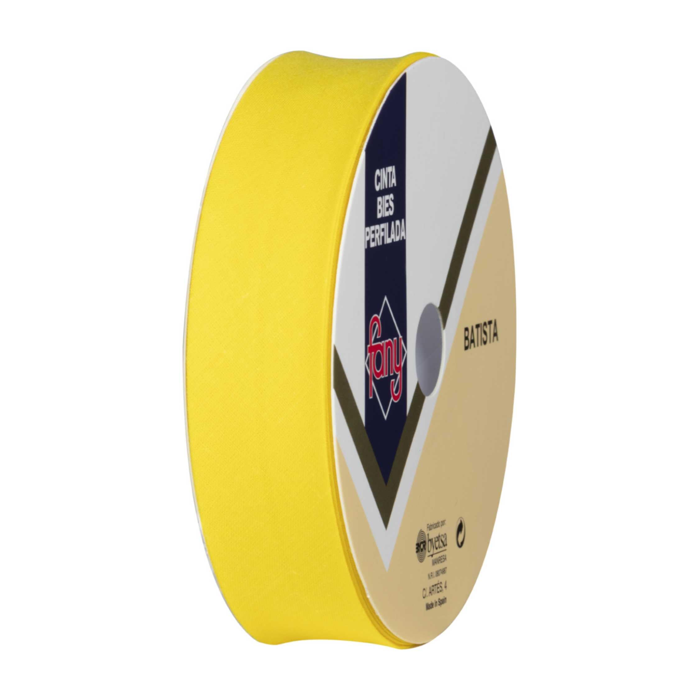 Discover Lifestyle & Fashion Fabrics Bias Binding Tape Polycotton Poly Cotton Sewing Piping Bunting Decorative Trim Edging Hemming Huge Colour Range | 25mm Wide (25 Metre Roll, Yellow)