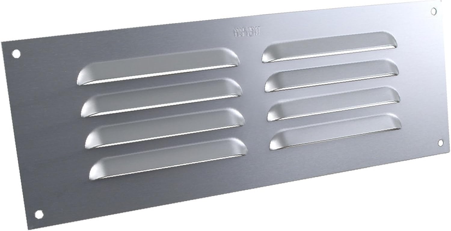 9" x 3" Louvre Vent Satin Anodised Aluminium/Metal Chrome Grille Cover