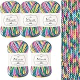 ✨【Breites Anwendungsspektrum】: Geeignet für Anfänger, erfahrene Häkel- und Strickprojekte. Maxee Handstrickgarn zum Häkeln von niedlichen Kleintieren/Figuren, Häkelpullover für Erwachsene, Mützen, Schals, Socken und Kinderstrickwaren. Wird auch für eine Vielzahl anderer Garnhandwerksprojekte verwendet, um Liebe zwischen Familienmitgliedern weiterzugeben.
