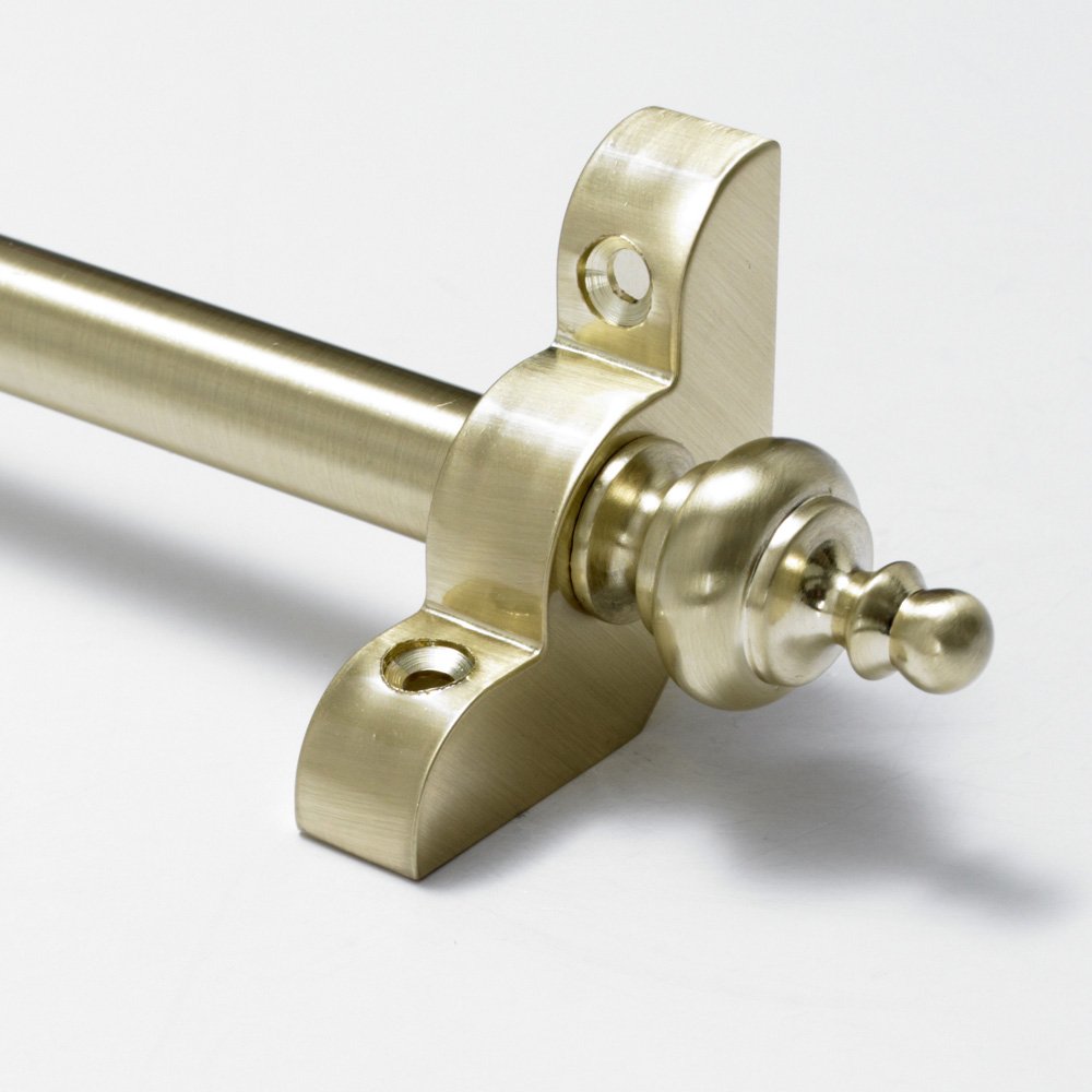 Premium Quality Stair Rods 1/2" x 28.5" Satin Brass Flat bar Urn Finial