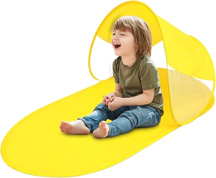 Pop Up Beach Tent | Foldable Sunshade Pop Up | Portable UV Protection Beach Tent for Camping Shelter Fishing Vacation Sports Park Party Family Outdoor Festival
