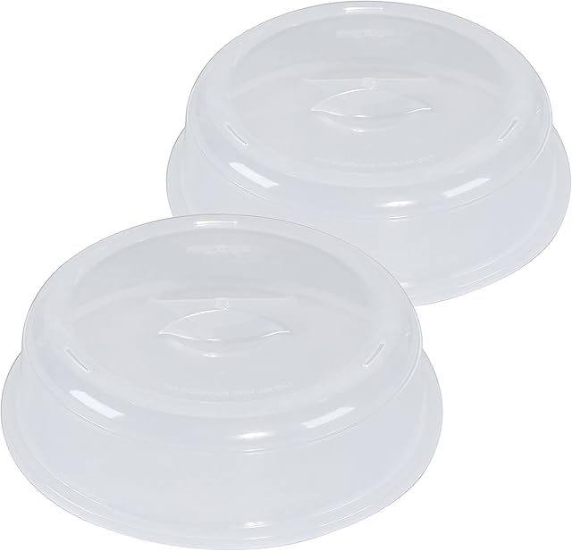 Nordic Ware BPA-free and Melamine Free Plastic Splatter Microwave Cover, 10-Inch (Pack of 2), Clear