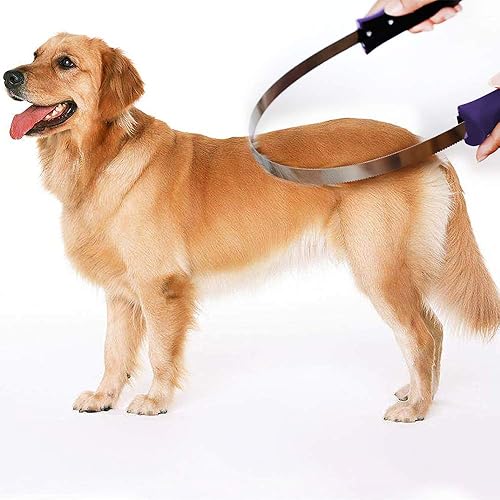 Vista 6 de Cuchilla de doble cara con hoja de acero inoxidable herramienta de eliminación de desprendimiento para todos los tipos de abrigos de perro, agarre