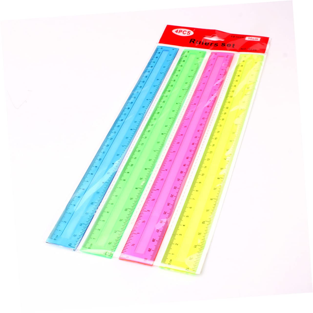 Set di Righelli Trasparenti Colorati 32 Pezzi 30cm in Plastica