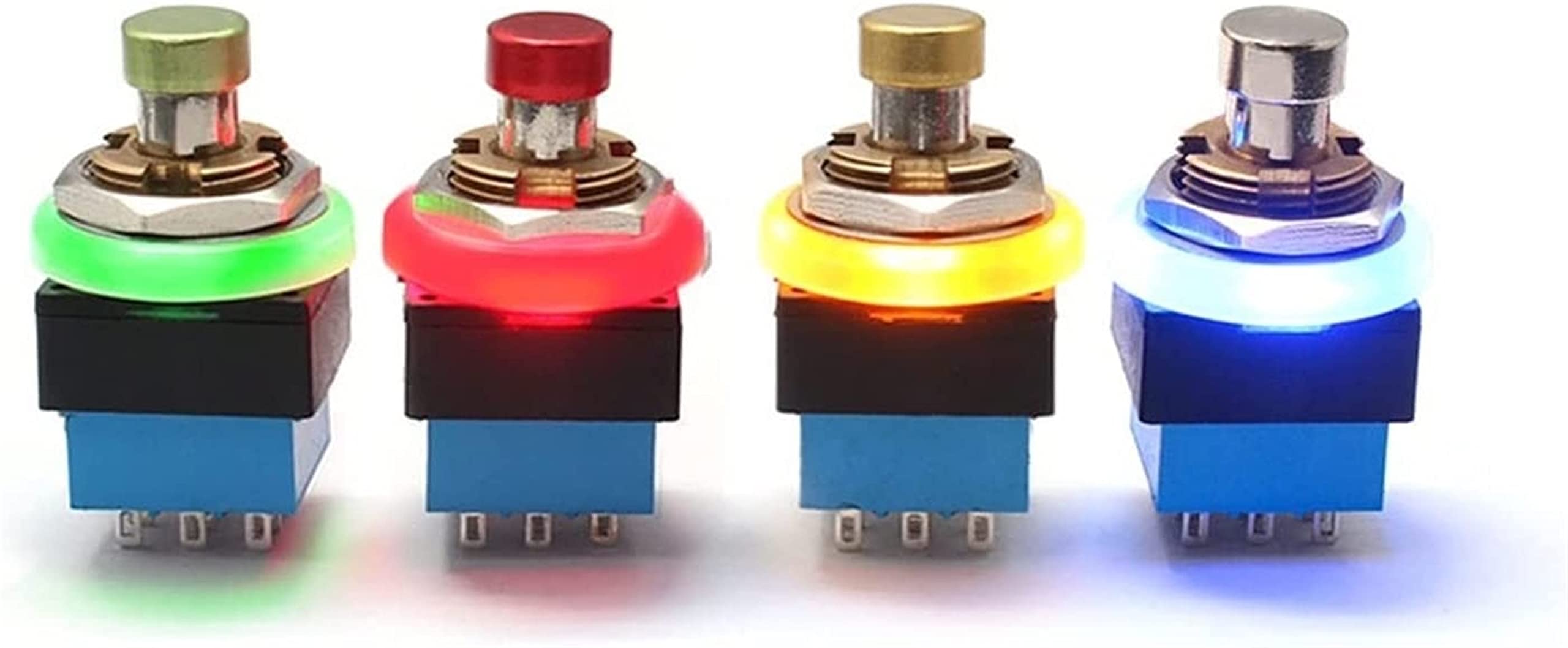 Interrupteur de guitare 3PDT avec LED jaune bouton commutateur alimentation 3A