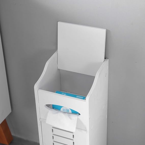 Waterproof Single Door Bathroom Cabinet White