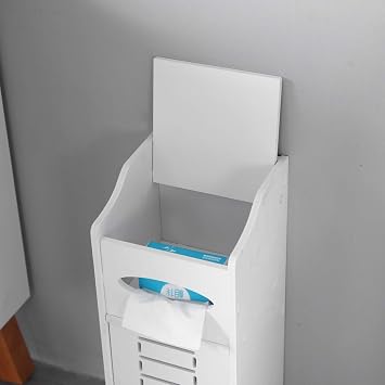 Waterproof Single Door Bathroom Cabinet White