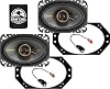 Kit de bocinas KICKER de 4x6 para tablero delantero de Jeep Wrangler 1997-2006 - Par de bocinas coaxiales DS Series de 4x6 pulgadas con adaptadores y arneses - DSC460, 43DSC4604 1