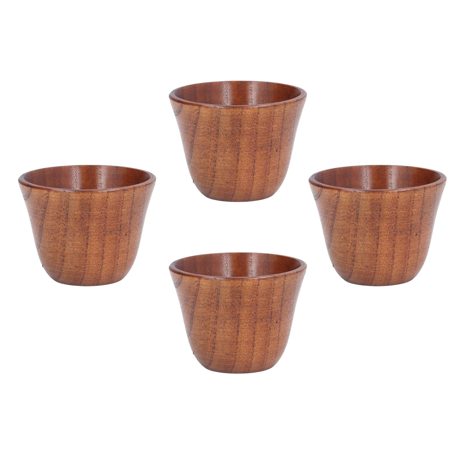 ZPSHYD 4 squisite Tazze da tè Giapponesi in Legno di Piccola capacità, Tazze da Bere in Legno, Tazze da Sake in Legno Naturale, Set da tè in Legno - Utensili da tè Resistenti al Calore