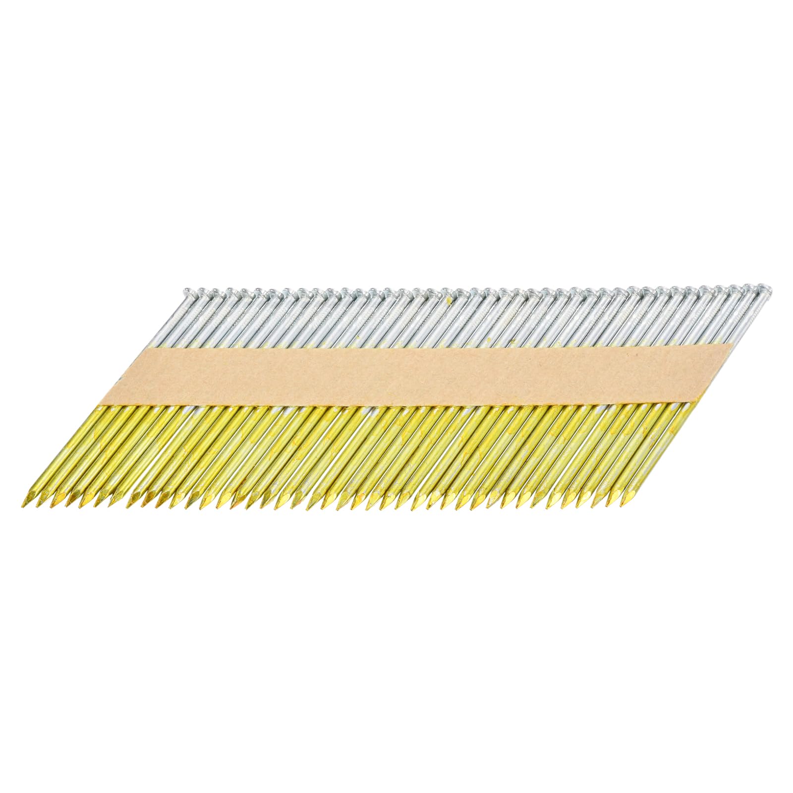 QUARKZMAN 1000Pezzi Chiodi Da Carpentiere 34 Gradi 0.131" x 3-1/2", Chiodi In Acciaio Al Carbonio Zincati A Collana Di Carta Per Mobili/Edilizia, Colore Zincato