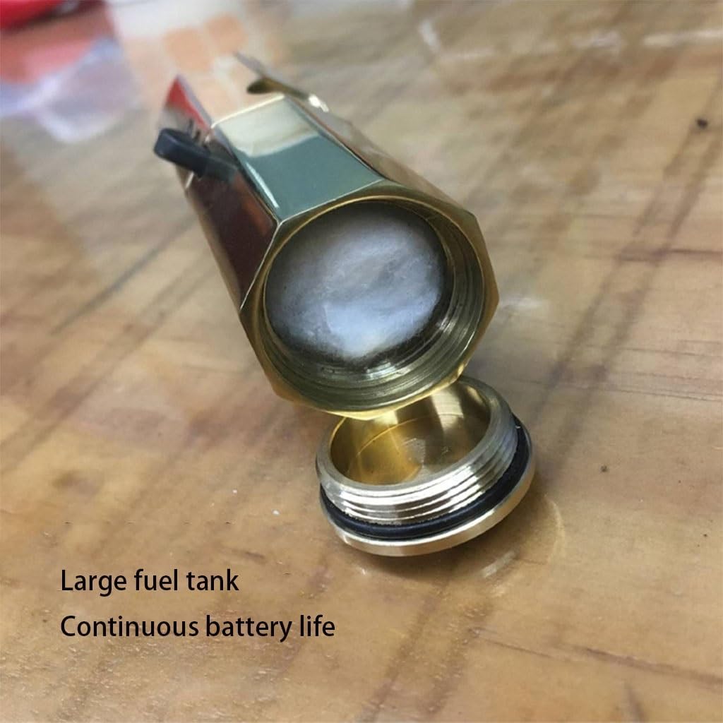Handmade Octagonal Retro Brass Kerosene Lighter, Men's Old-Fashioned Trench Antique Lighter, Perfect Gift for Collection and Elders and Friends(C)